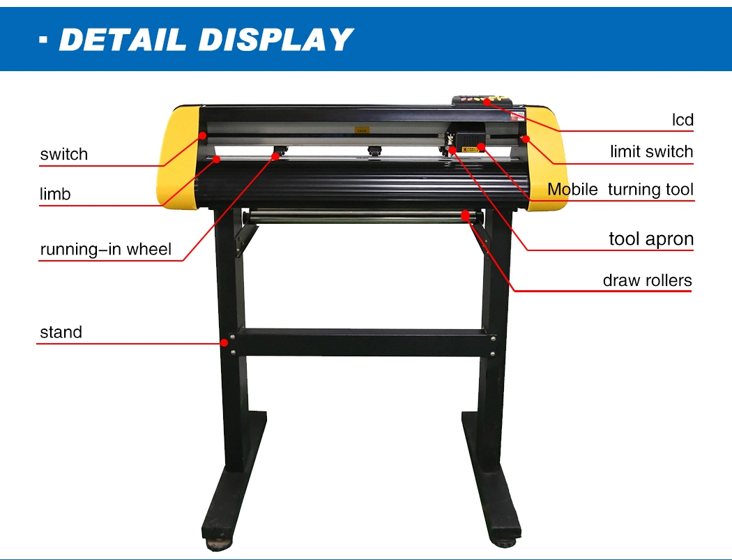 44 Inch/1100mm China Cheap Vertical Roll Vinyl Auto Contour Cutting Plotter with Laser Cutting Plotter High Precision Vinyl Cutting